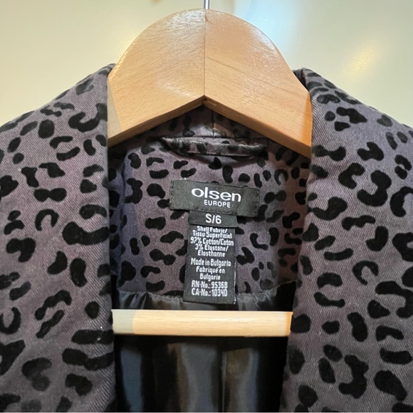Olsen Sz S leopard print suit jacket - Picture 2 of 7